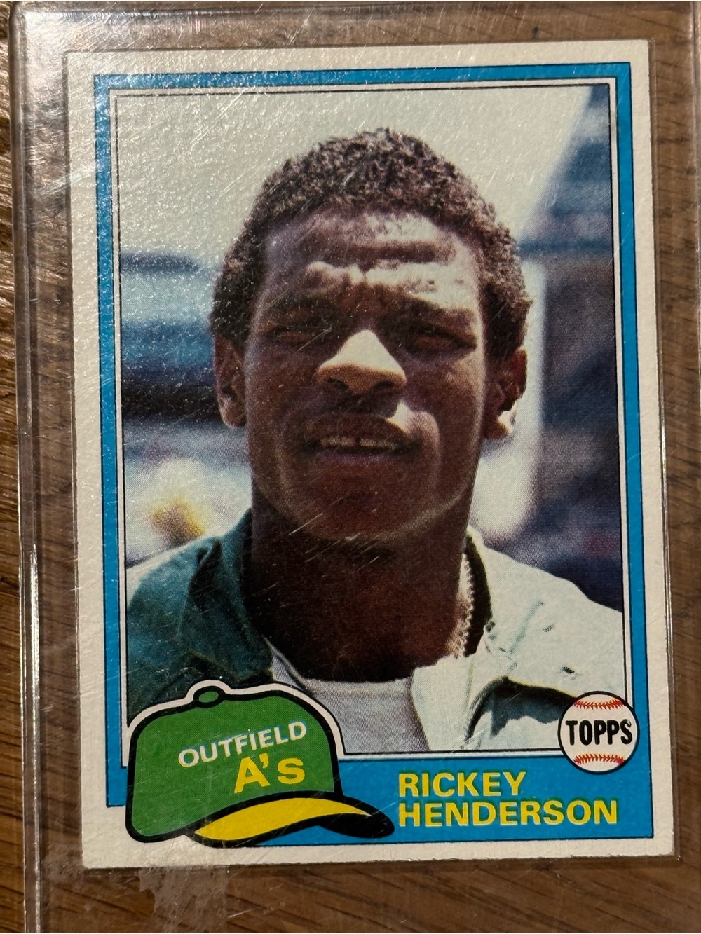 1981 TOPPS Rickey Henderson Card - Red and Black Panel - mint